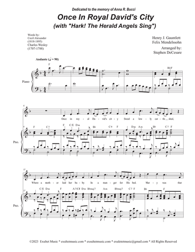 Once In Royal David's City (with "Hark! The Herald Angels Sing") (Unison choir)