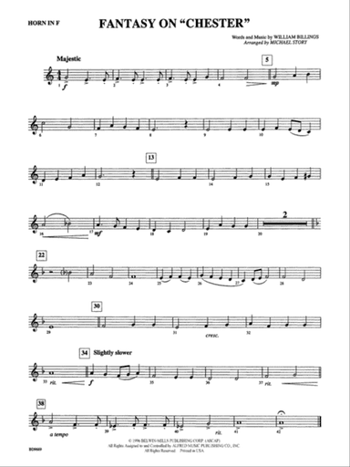 Fantasy on "Chester": 1st F Horn