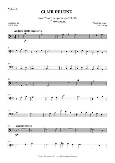 Clair de Lune - Cello