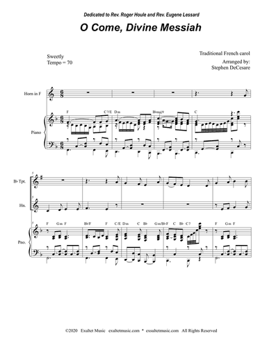 O Come, Divine Messiah (Duet for Bb-Trumpet and French Horn)