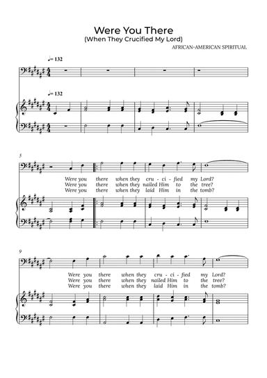 Were You There - for piano and baritone in F# major