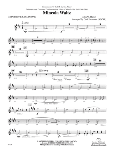 Mineola Waltz: E-flat Baritone Saxophone