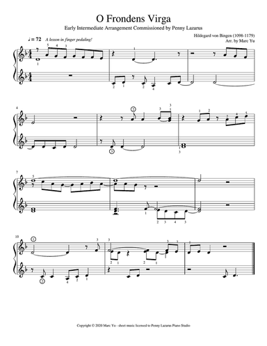 O Frondens Virga - Early Intermediate Piano Arrangement