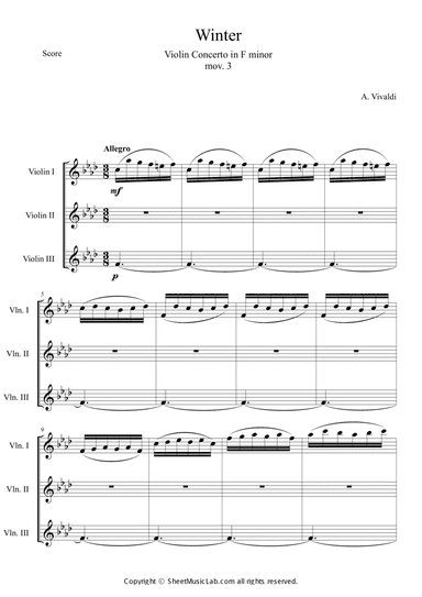 The Four Seasons: Winter 3rd Movement
