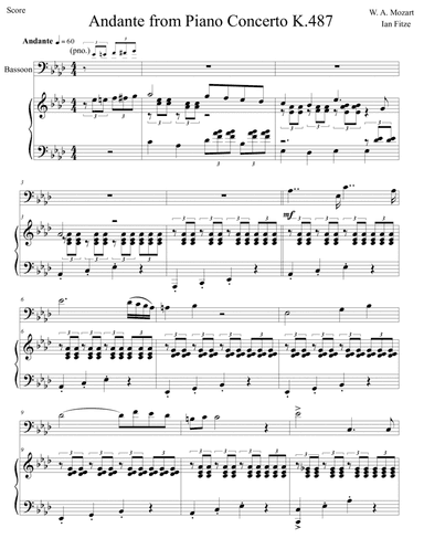 Andante from Piano Concerto K. 487