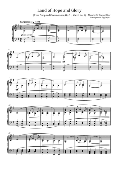 Land of Hope and Glory (from Pomp and Circumstance, Op. 31, March No. 1)