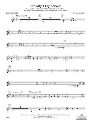 Proudly They Served: 2nd B-flat Trumpet