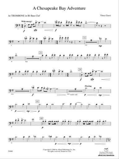 A Chesapeake Bay Adventure: (wp) 1st B-flat Trombone B.C.