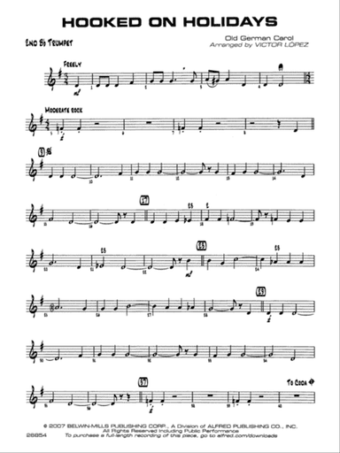 Hooked on Holidays: 2nd B-flat Trumpet