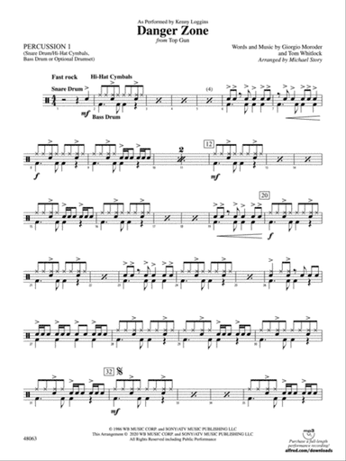 Danger Zone from Top Gun: 1st Percussion