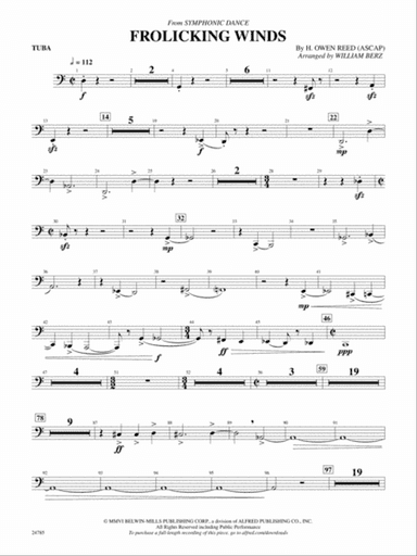 Frolicking Winds (from Symphonic Dance): Tuba