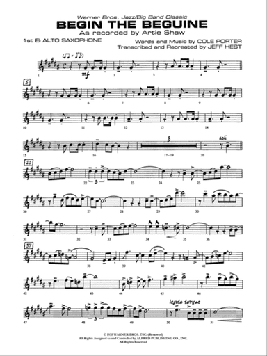 Begin the Beguine: E-flat Alto Saxophone