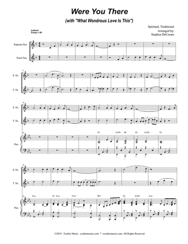 Were You There (with "What Wondrous Love Is This") (Duet for Soprano & Tenor Saxophone)