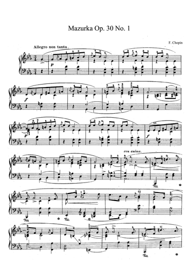 Chopin Mazurka Op. 30 No. 1-4