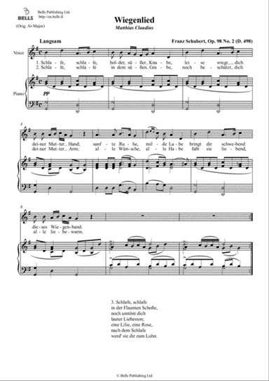 Wiegenlied, Op. 98 No. 2 (D. 498) (G Major)