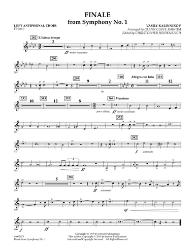 Finale from Symphony No. 1 - Left Ant. Choir - F Horn 1