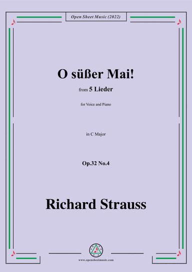 Richard Strauss-O süßer Mai!,in C Major,Op.32 No.4