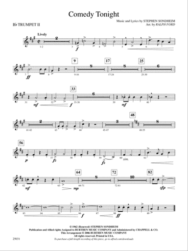 Comedy Tonight: 2nd B-flat Trumpet