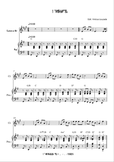 Jingle Bells - Clarinet and piano chords