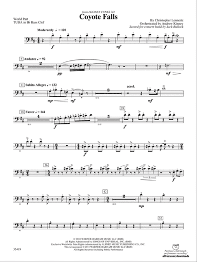 Coyote Falls (from Looney Tunes 3D): (wp) B-flat Tuba B.C.