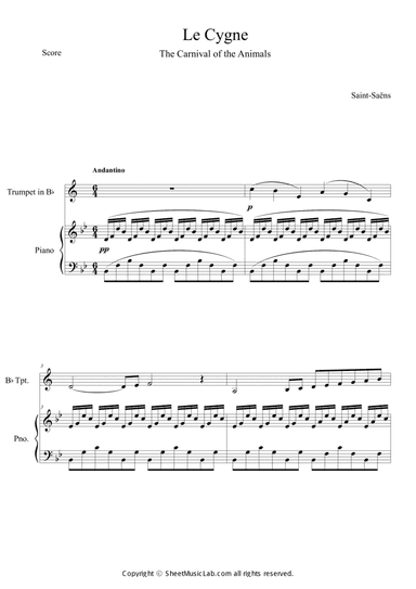 Le Cygne (Le Carnaval des Animaux) in Bb