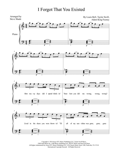 I Forgot That You Existed