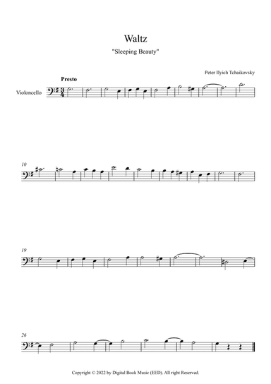 Waltz (Sleeping Beauty) - Peter Ilyich Tchaikovsky (Cello)