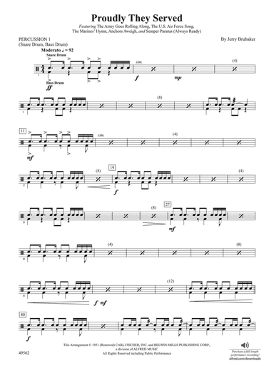 Proudly They Served: 1st Percussion