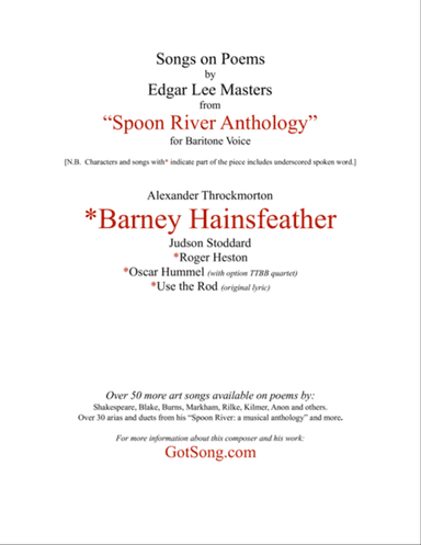 Barney Hainsfeather from "Spoon River"