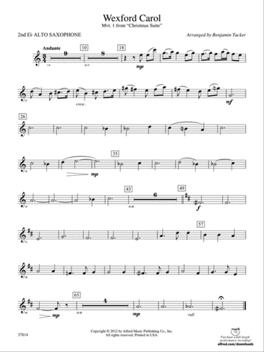 Wexford Carol: 2nd E-flat Alto Saxophone