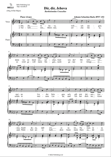 Dir, dir, Jehova, BWV 452 (A-flat Major)