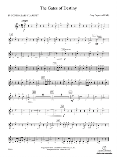 The Gates of Destiny: (wp) B-flat Contrabass Clarinet