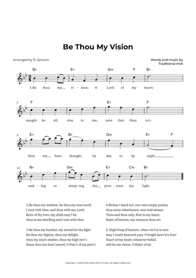 Be Thou My Vision (Key of B-Flat Major)