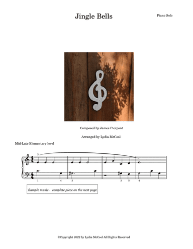 Jingle Bells (mid-late elementary piano solo)