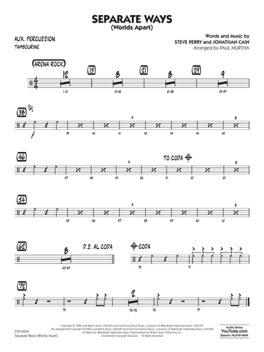 Separate Ways (Worlds Apart) (arr. Paul Murtha) - Aux. Percussion