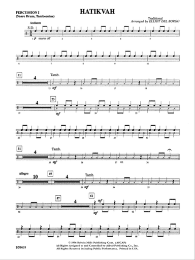 Hatikvah: 1st Percussion
