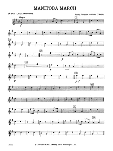 Manitoba March: E-flat Baritone Saxophone