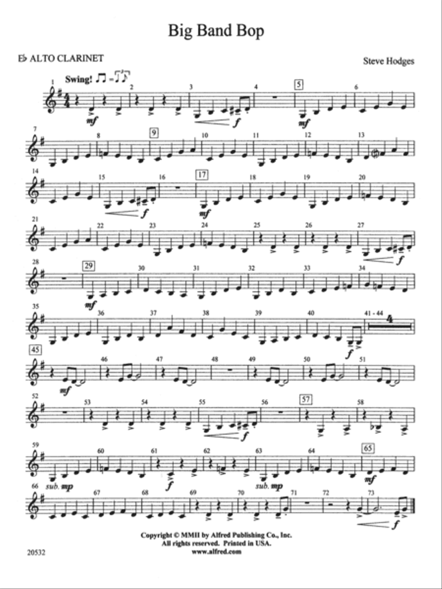 Big Band Bop: E-flat Alto Clarinet