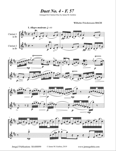 WF Bach: Duet No. 4 for Clarinet Duo