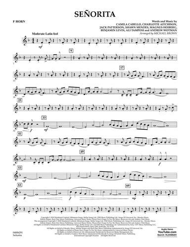 Señorita (arr. Michael Brown) - F Horn