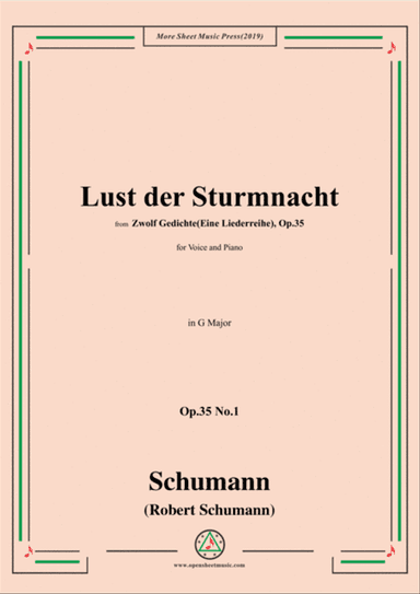 Schumann-Lust der Sturmnacht,Op.35 No.1 in G Major,for Voice&Pano