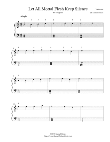 Let All Mortal Flesh Keep Silence - for easy piano