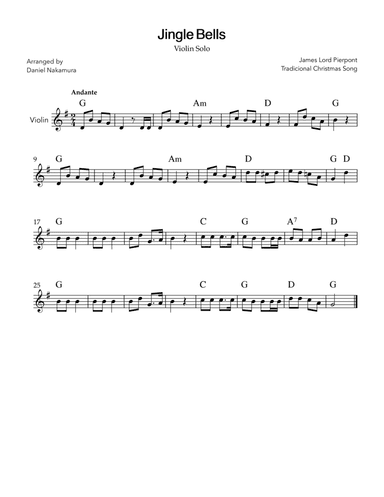 Jingle Bells (for violin solo)