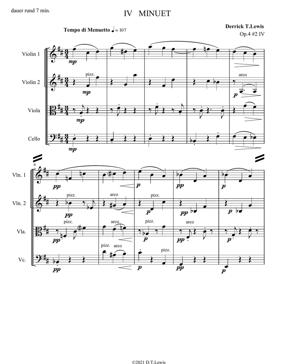 Minuet for Str. Quartet