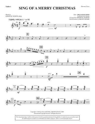 Sing of a Merry Christmas (Full Orchestra) - Violin 1
