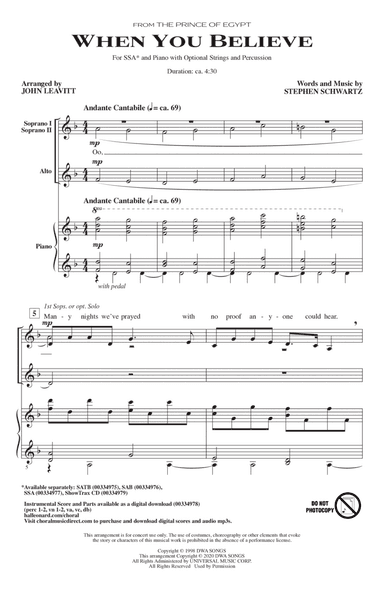 When You Believe (from The Prince Of Egypt) (arr. John Leavitt)