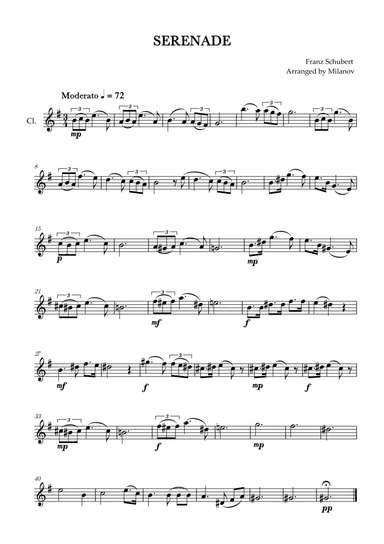 Serenade | Schubert | Clarinet in Bb