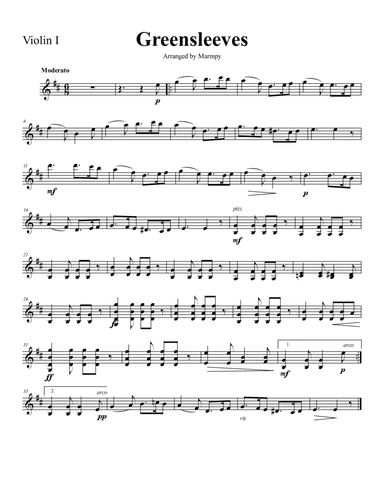 Greensleeves (arranged for String Trio)