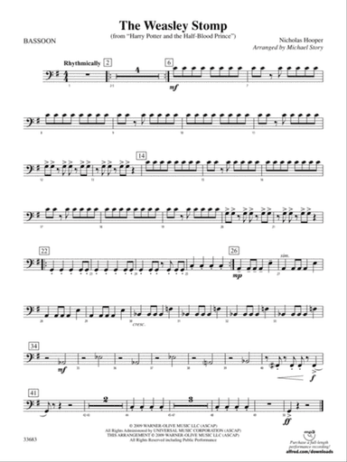 The Weasley Stomp (from Harry Potter and the Half-Blood Prince): Bassoon