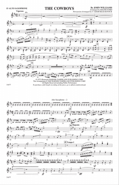 The Cowboys: E-flat Alto Saxophone